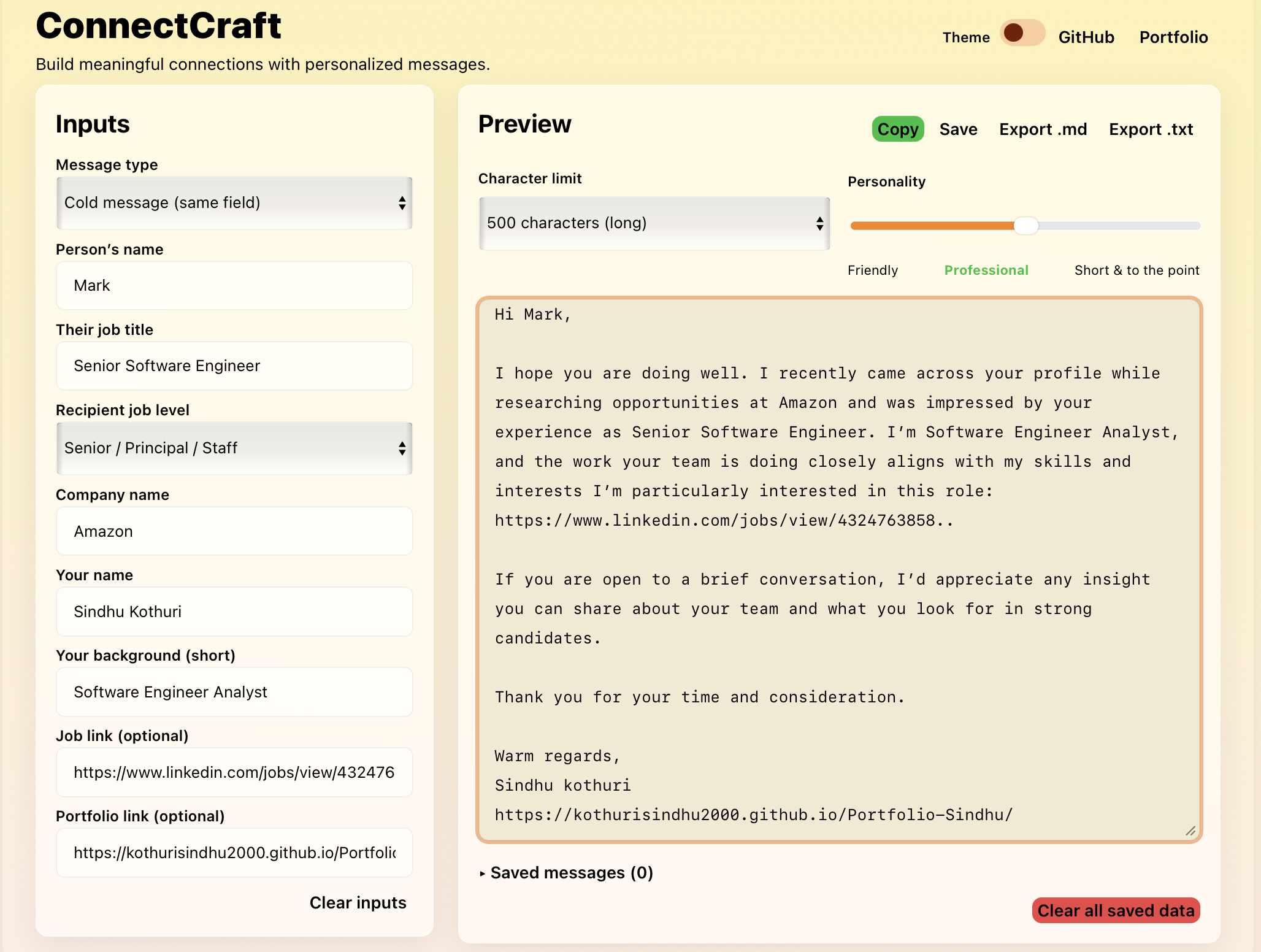 ConnectCraft Interface 1